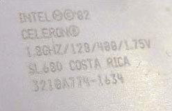 Intel Celeron� 1.8 GHz