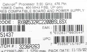 Celeron� 2.1 et 2.2 GHz